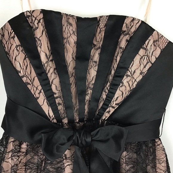 Max & Cleo Rebecca Strapless Lace and Satin Dress - Picture 3 of 11